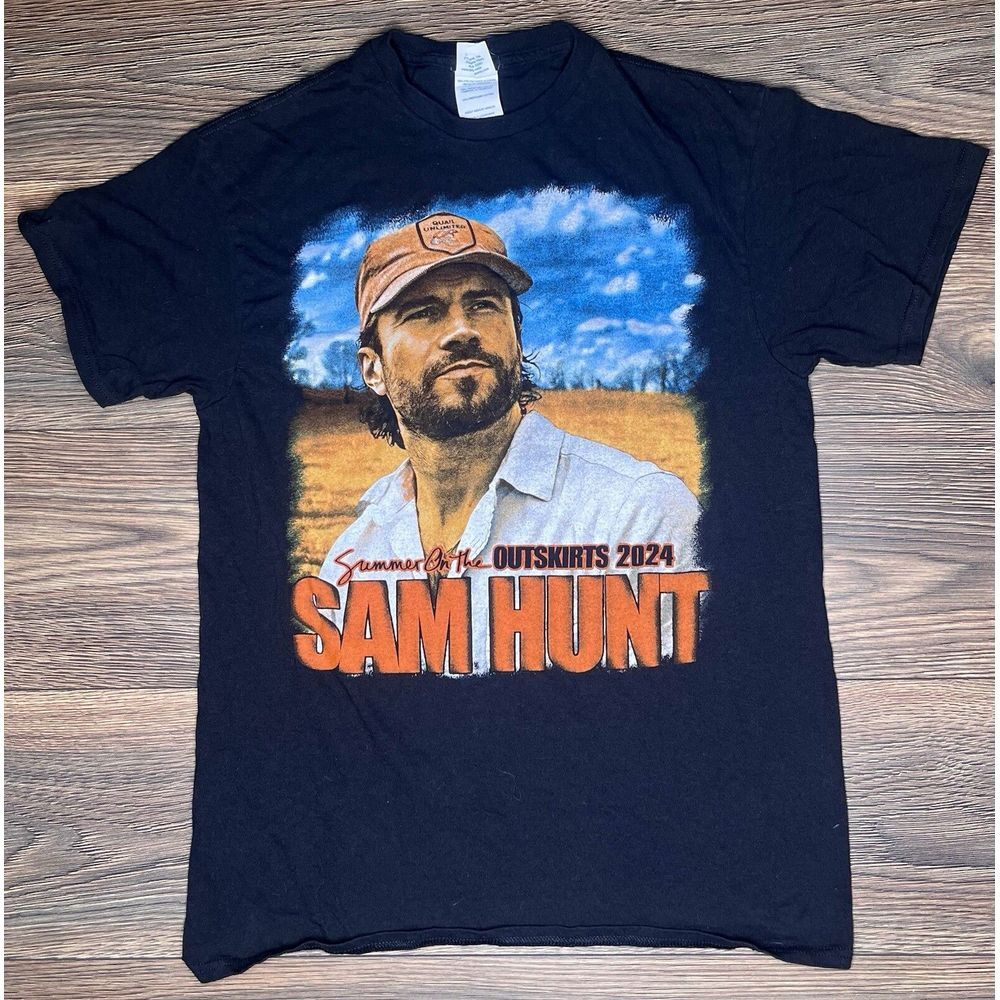 SAM HUNT Summer On The Outskirts 2024 Tour Concert T-Shirt MEDIUM Country Singer